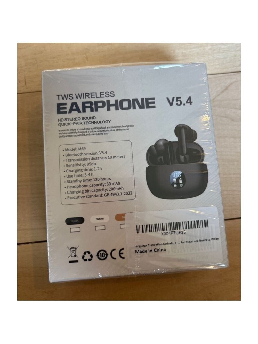 Unisex Unbranded Earbud Headphones One Size Black TWS Wireless Earphone New